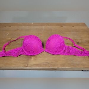 Hot Pink Lace Push Up Bra La Senza